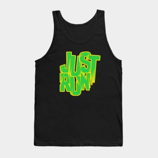 Just Run - Green and Yellow Tank Top